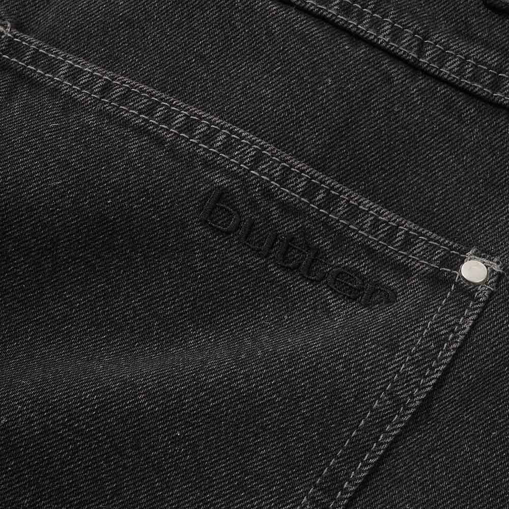 DAVIDE DOUBLE KNEE DENIM JEANS WASHED BLACK