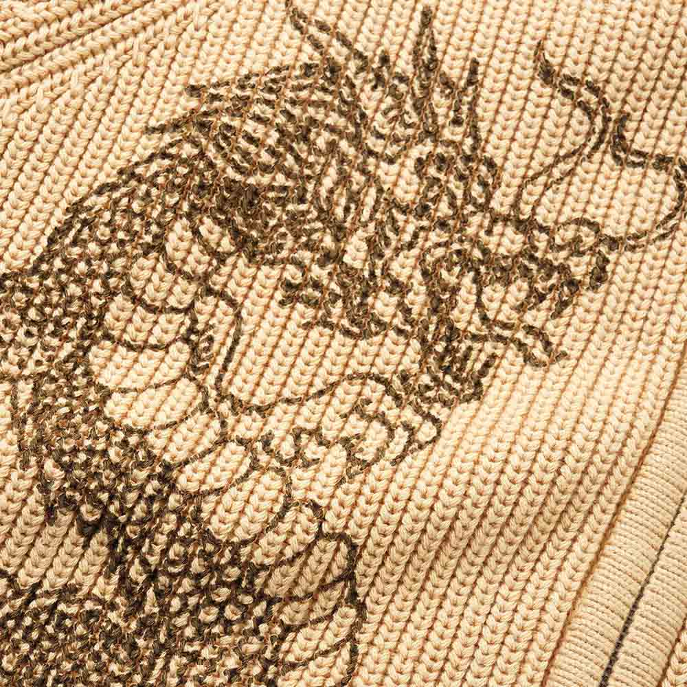 DRAGON ZIP-THRU KNIT SWEATER SAND