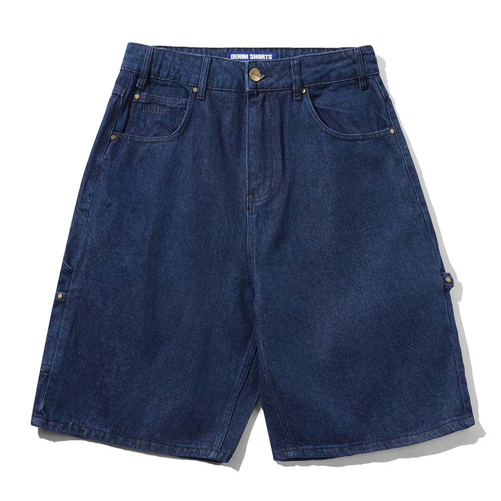 RIVET DENIM SHORTS RAW INDIGO