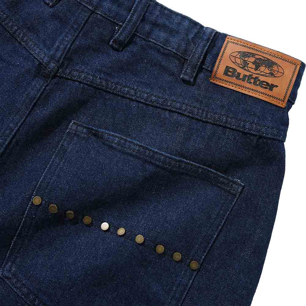 RIVET DENIM SHORTS RAW INDIGO