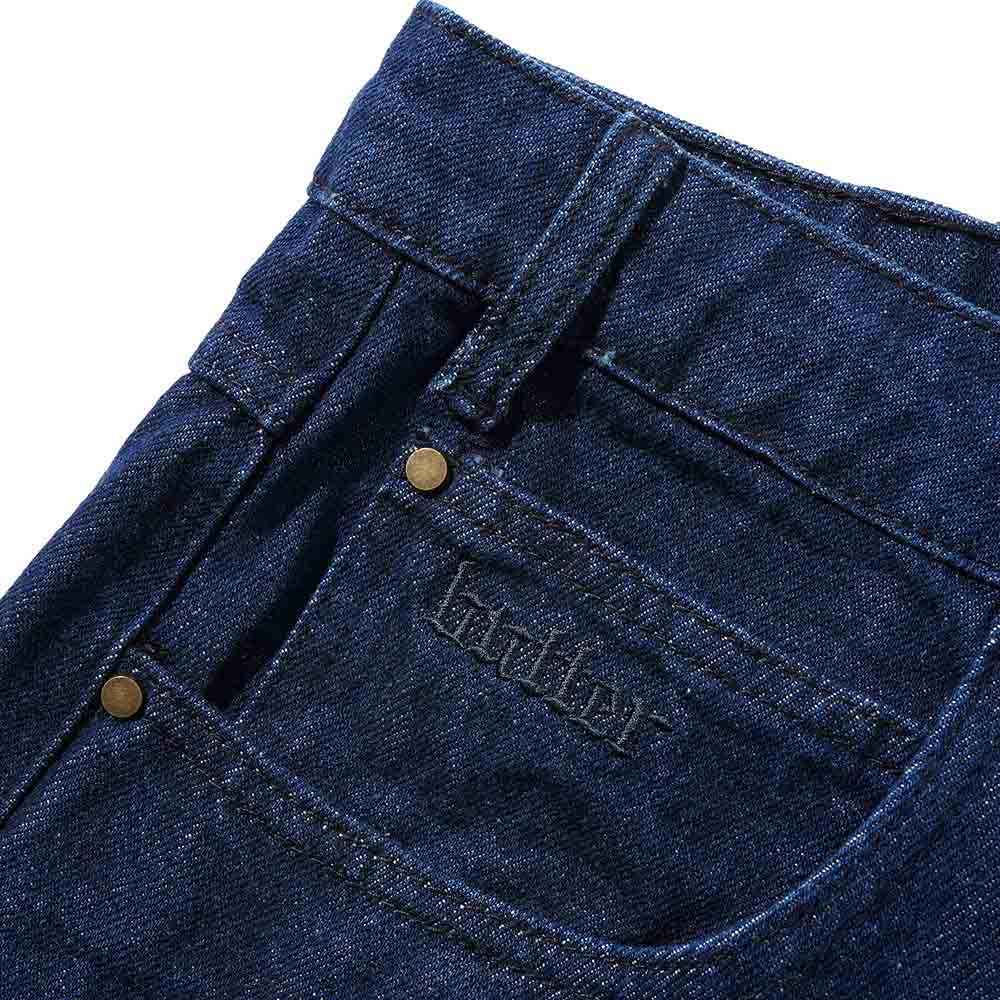 RIVET DENIM SHORTS RAW INDIGO