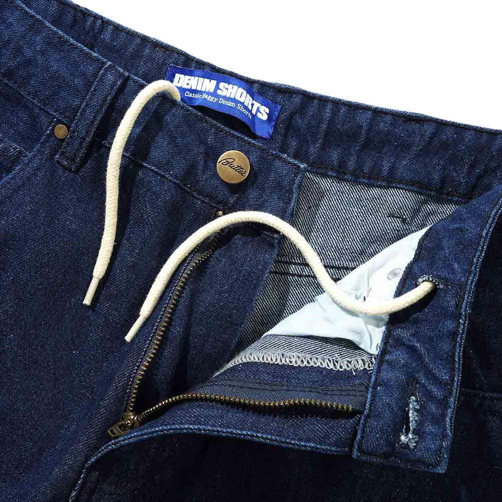RIVET DENIM SHORTS RAW INDIGO