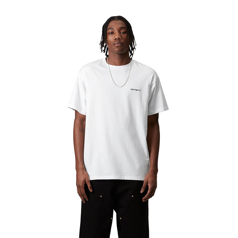 S/S SCRIPT EMBROIDERY T-SHIRT
