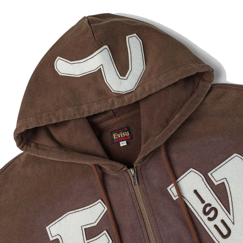 HEAVY WEIGHT WASHED EV AND SEAGULL PATCHES EMBROIDERY HOODIE