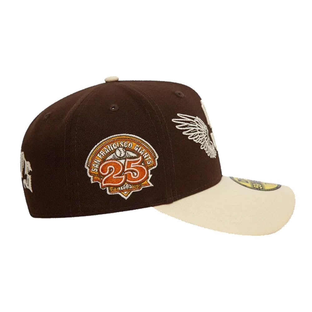 SAN FRANCISCO GIANTS MLB TEAM WINGS DARK BROWN 59FIFTY CAP