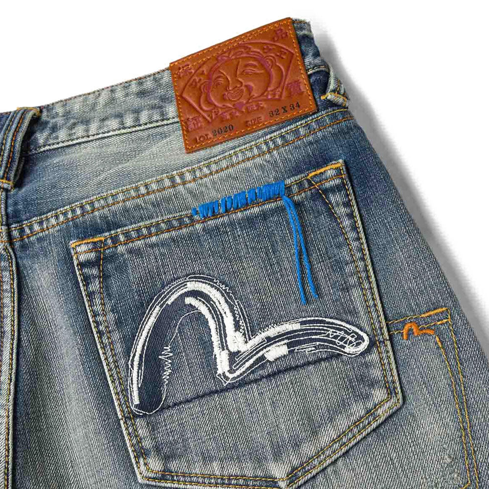 7-POCKET DESIGN WITH SEAGULL EMBROIDERY WASHED REGULAR FIT JEANS #2020