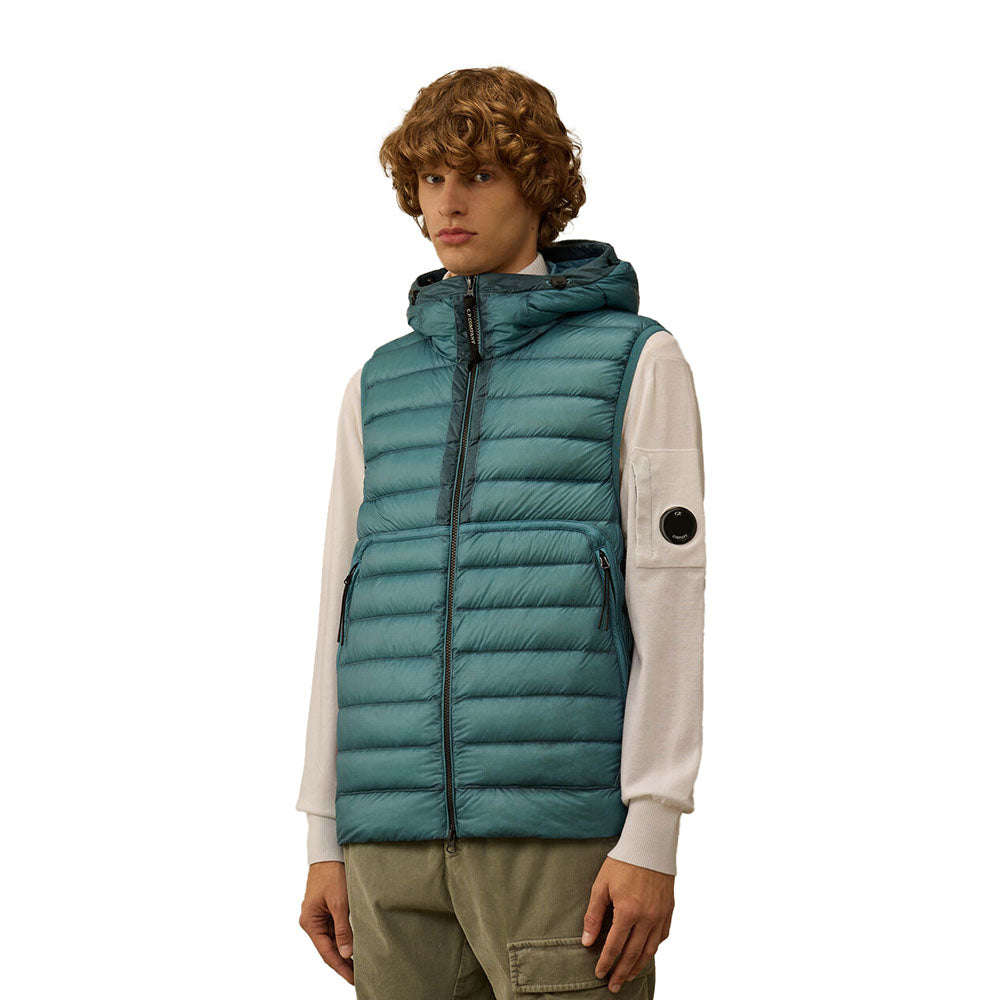 D.D. SHELL GOGGLE DOWN GILET LIGHT BLUE