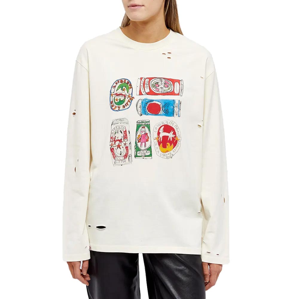 DISTRESSED LONG SLEEVE TEE