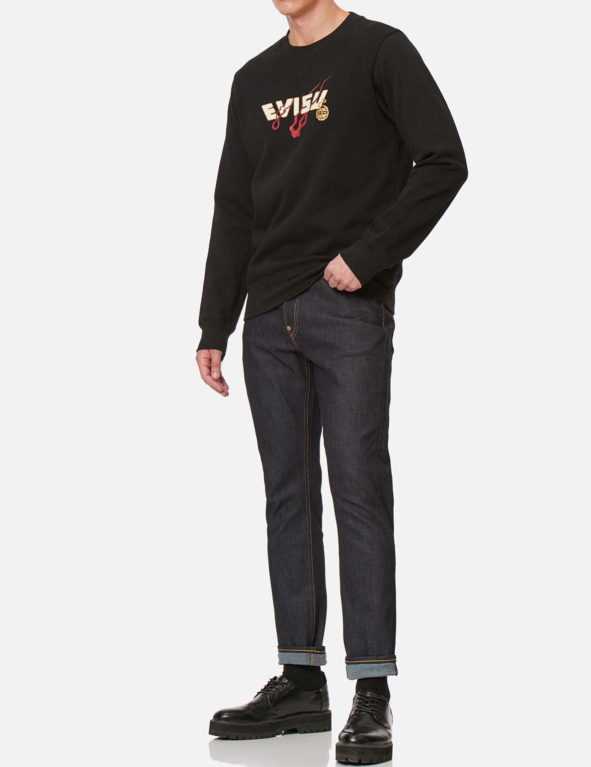 DAICOCK WITH KANJI AND KAMON EMBROIDERY CARROSSE FIT JEANS #2017