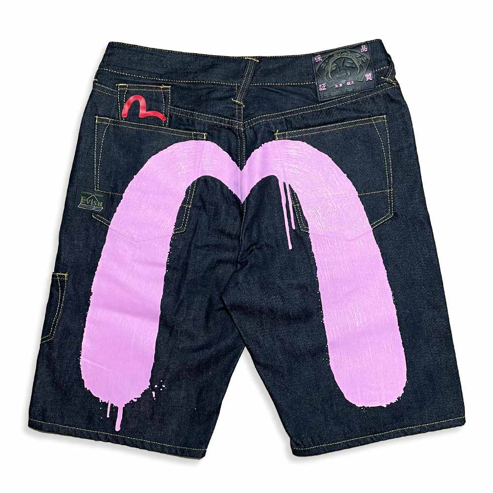 EVISU X BOULE EBBASTA DAICOCK DENIM SHORTS