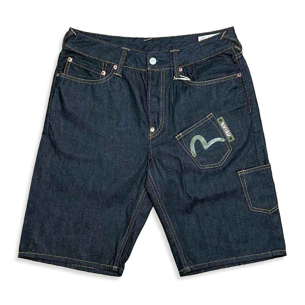 EVISU X BOULE EBBASTA DAICOCK DENIM SHORTS