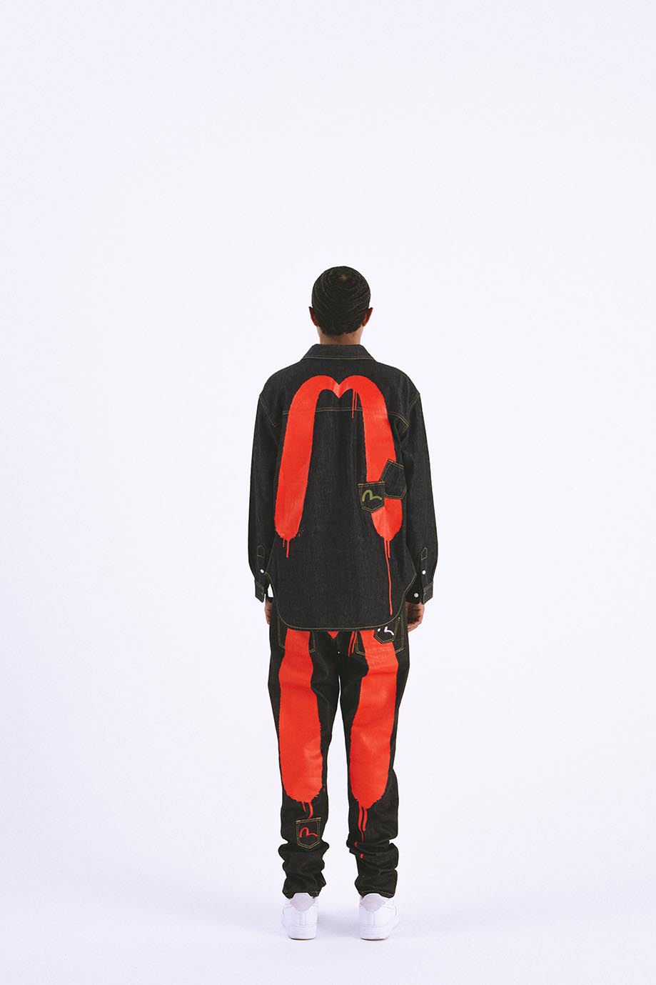 EVISU X SPHÈRE EBBASTA DAICOCK DENIM SHIRT