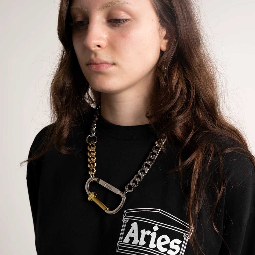 COLONNE CARABINER SILVER NECKLACE