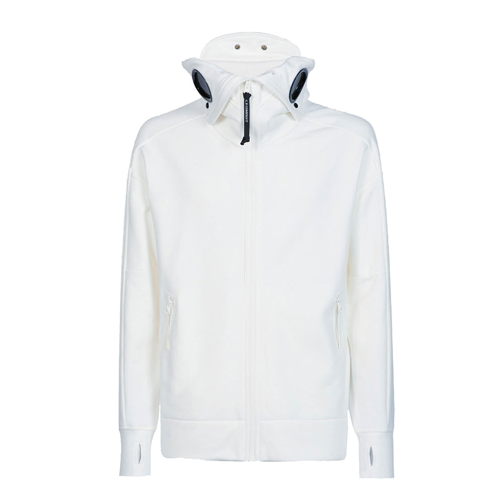 DIAGONAL RAISED FLEECE SPLIT GOGGLE HOODIE