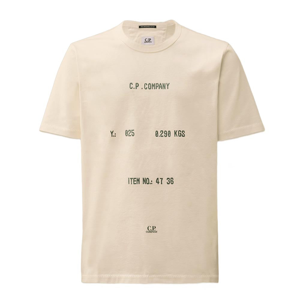 30/2 MERCERIZED JERSEY TWISTED TYPOGRAPHIC LOGO T-SHIRT