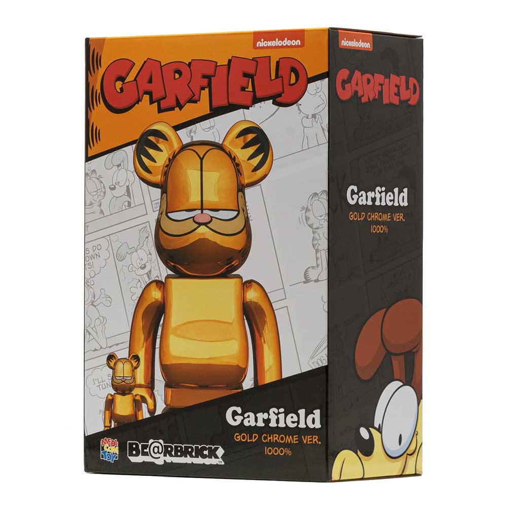 BEARBRICK 1000% GARFIELD GOLD CHROME