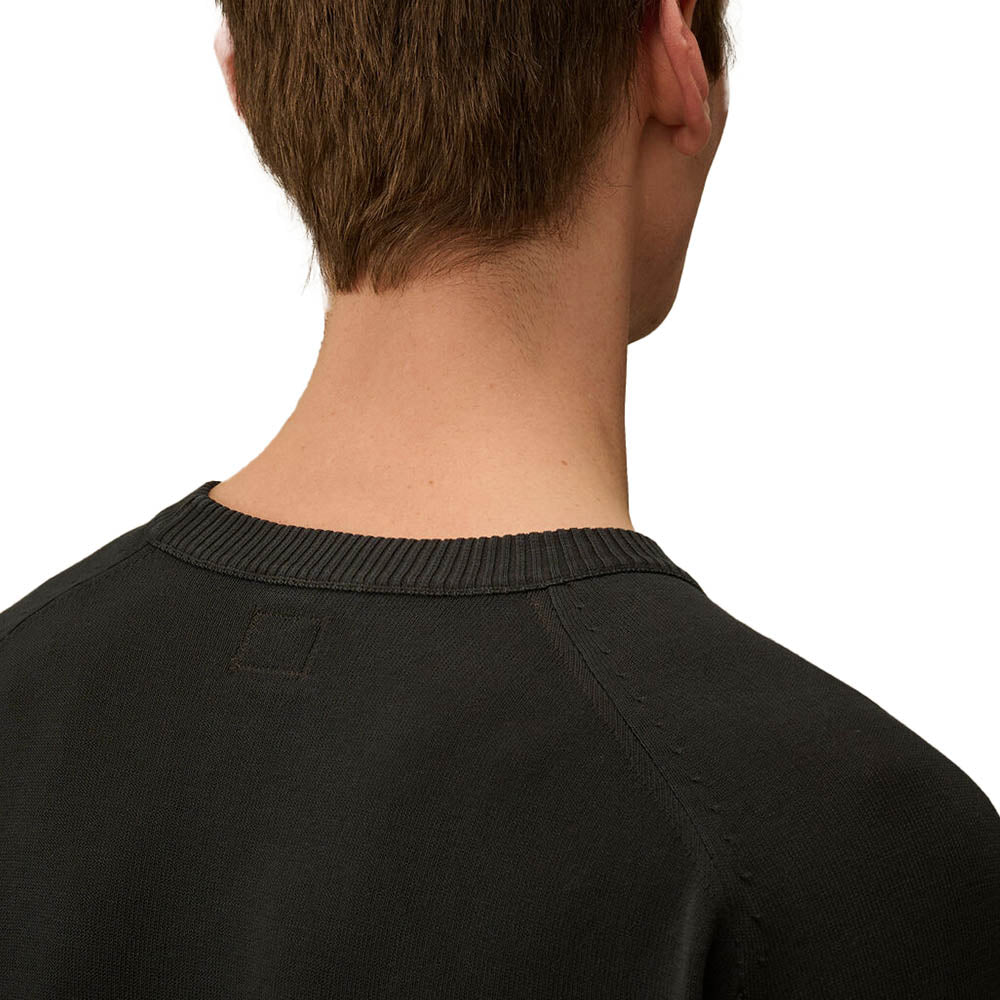 COTTON CREPE CREWNECK LENS SWEATER