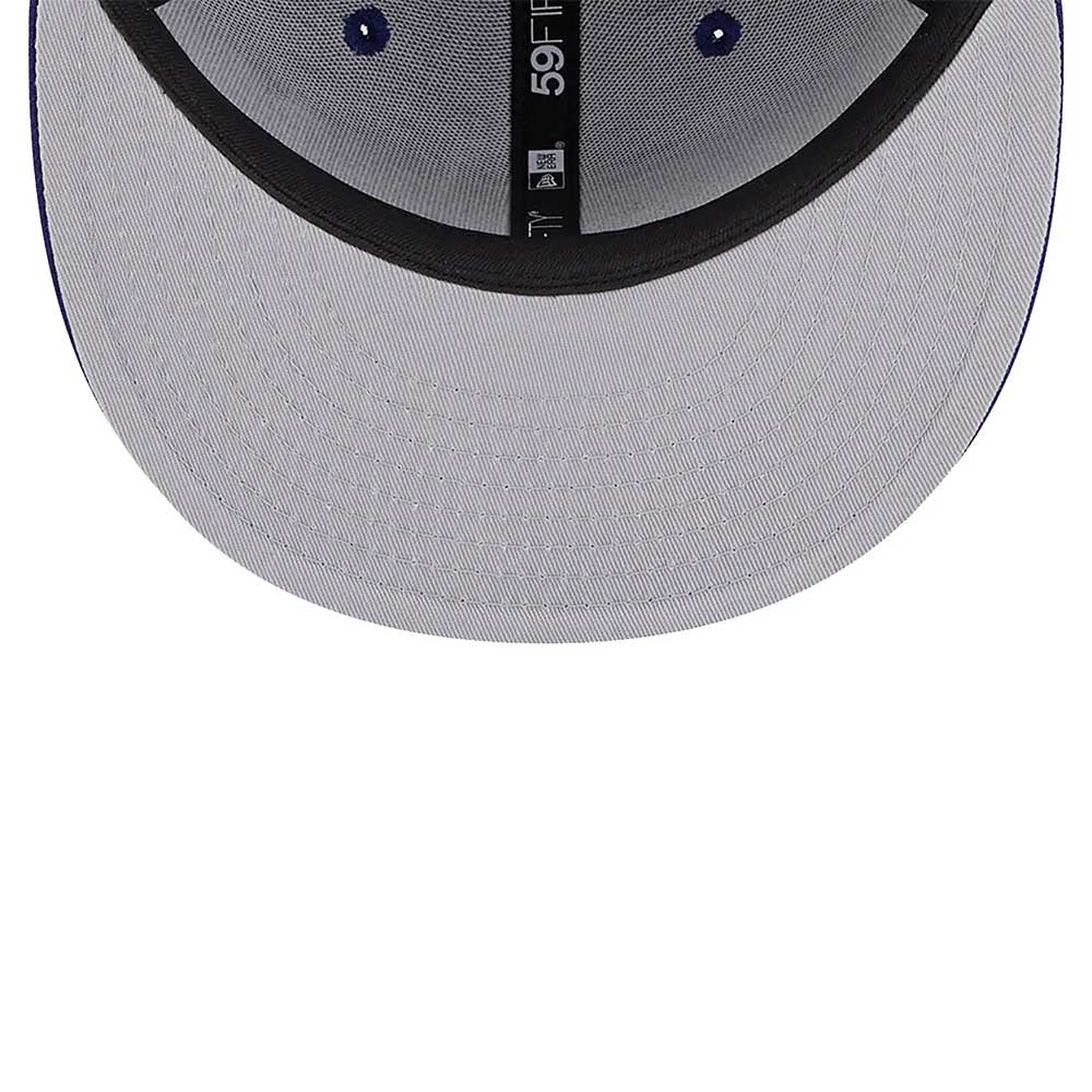 LA DODGERS REVERSE LOGO BLUE 59FIFTY FITTED CAP