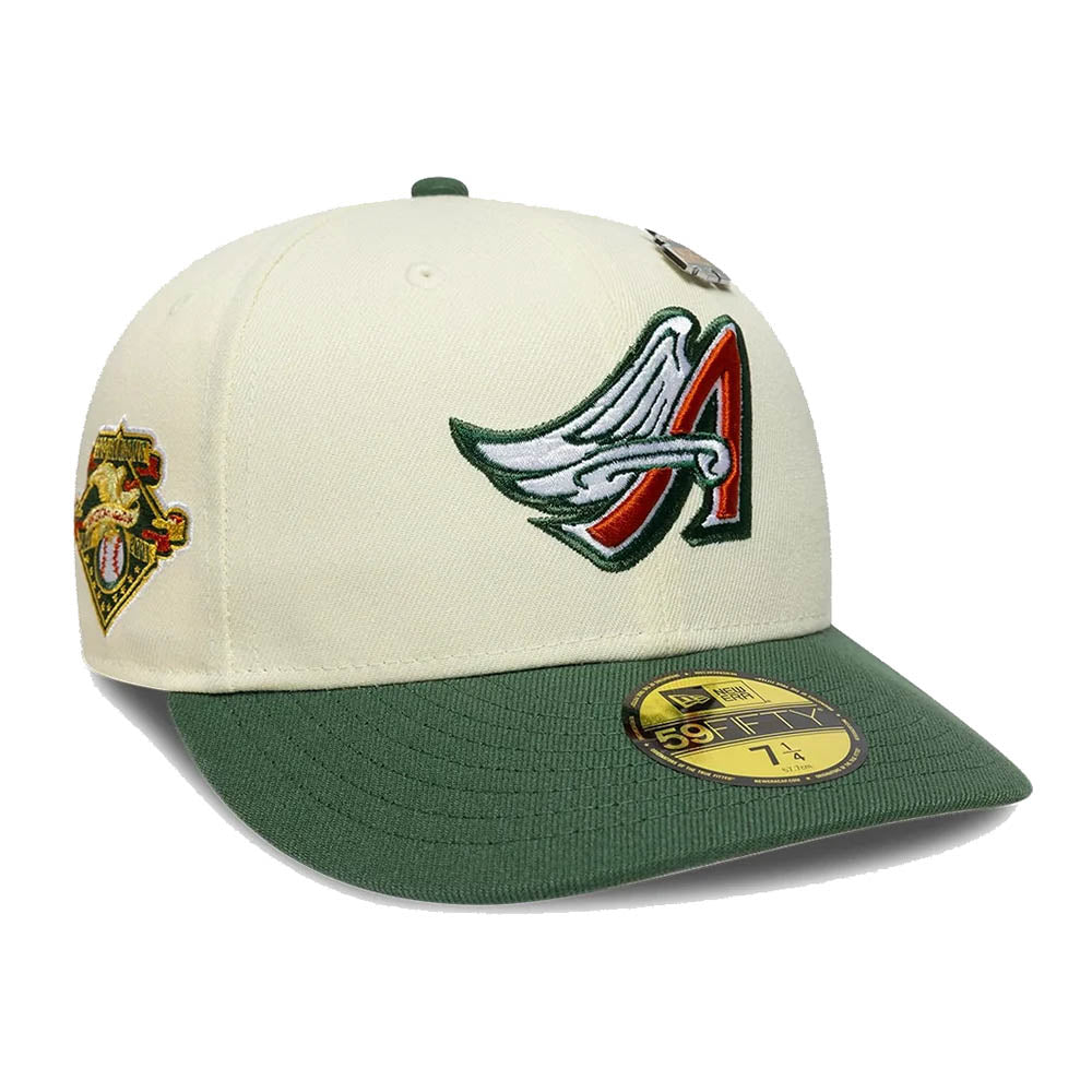 LA ANGELS MLB PIN CREAM DARK GREEN 59FIFTY CAP