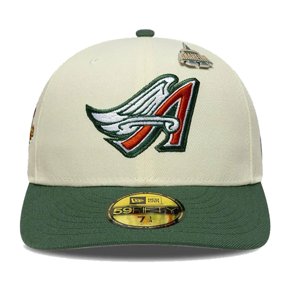 LA ANGELS MLB PIN CREAM DARK GREEN 59FIFTY CAP