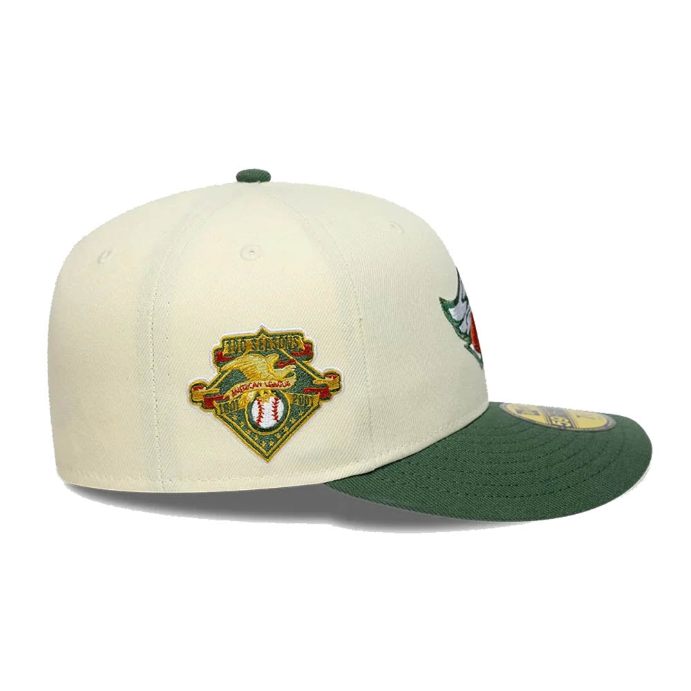 LA ANGELS MLB PIN CREAM DARK GREEN 59FIFTY CAP