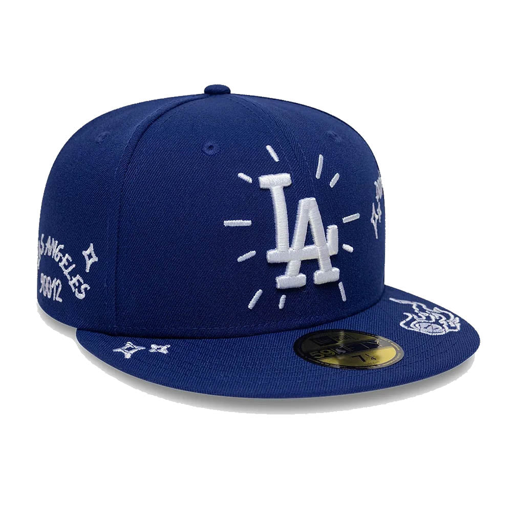 LA DODGERS MLB SCRIBBLE DARK BLUE 59FIFTY CAP