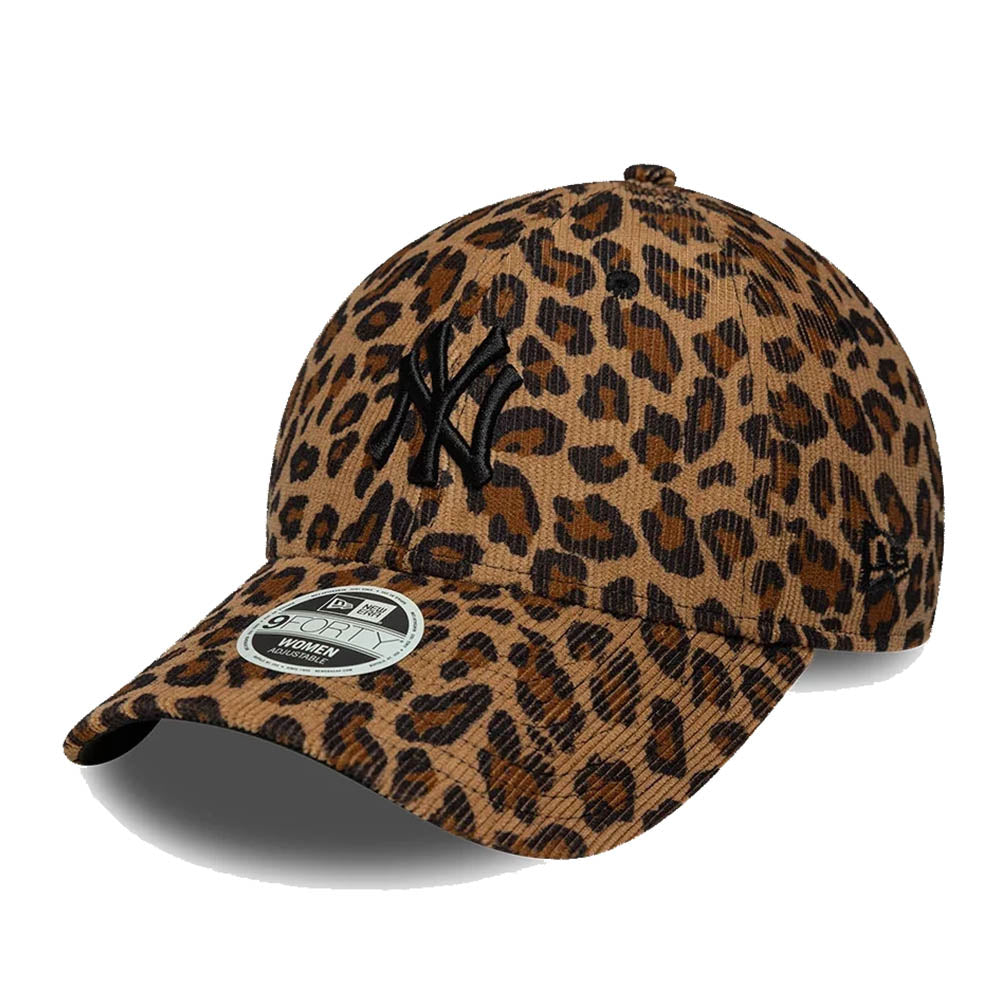 NEW YORK YANKEES WOMENS MLB LEOPARD CORD BEIGE 9FORTY CAP