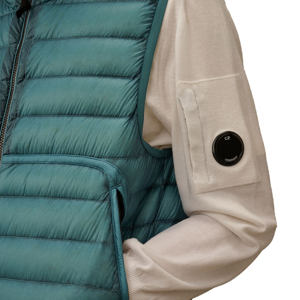 D.D. SHELL GOGGLE DOWN GILET LIGHT BLUE